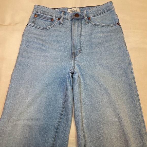 Madewell- The Perfect Vintage Wide-Leg Crop Jean Edmunds Wash Light Wash Size 26 - Picture 3 of 9